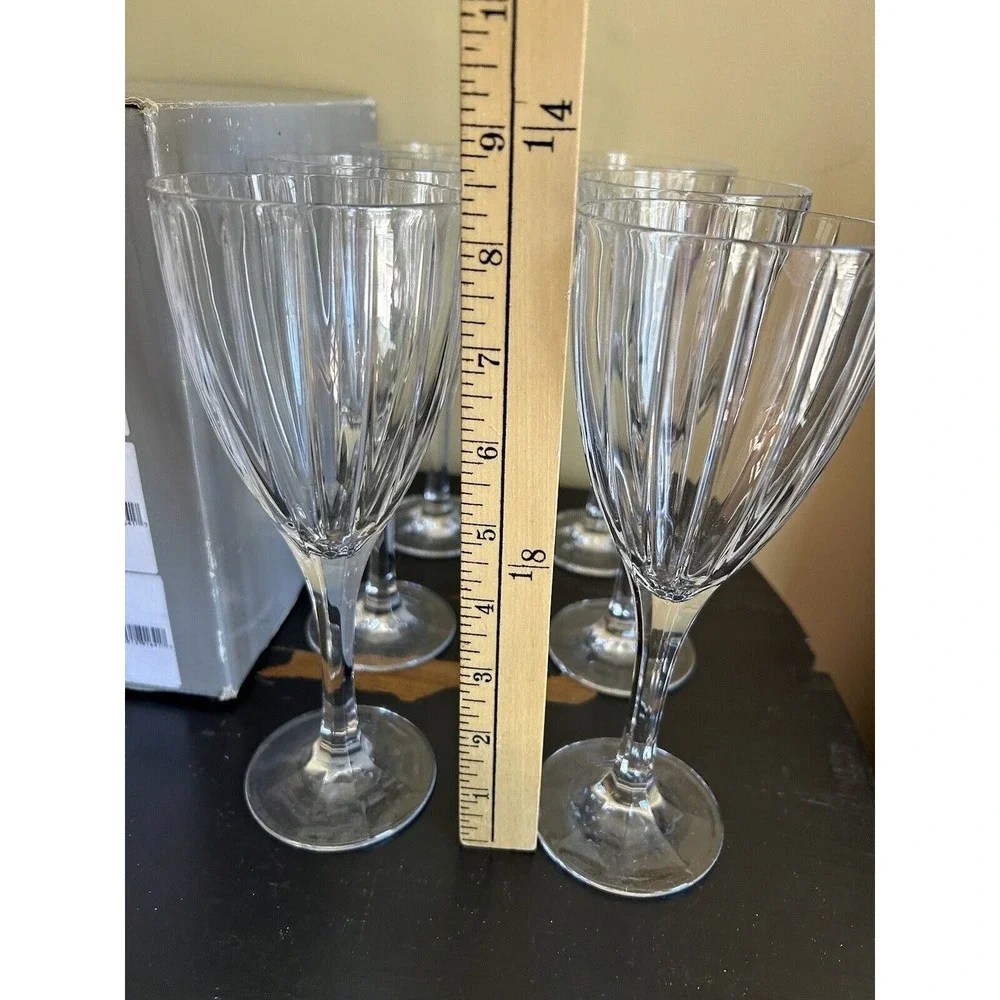 Sasaki Caren‎ Wine/water Glass Goblets set of 6 NEW original box
